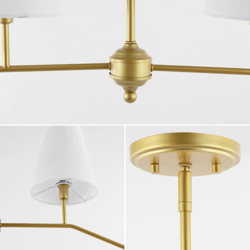 Signe 47.5" 4-Light Classic Minimalist Iron Linear LED Pendant - JONATHAN Y